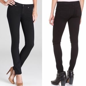PAIGE Black Overdye Verdugo Ultra Skinny Jeans Raw Hem 26